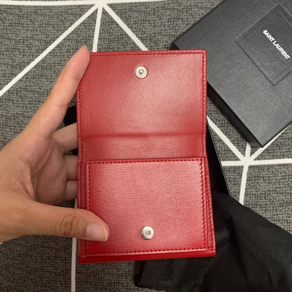 ❌SOLD❌YSL Yves Saint Laurent Red Wallet/Cardholder - Picture 3 of 4